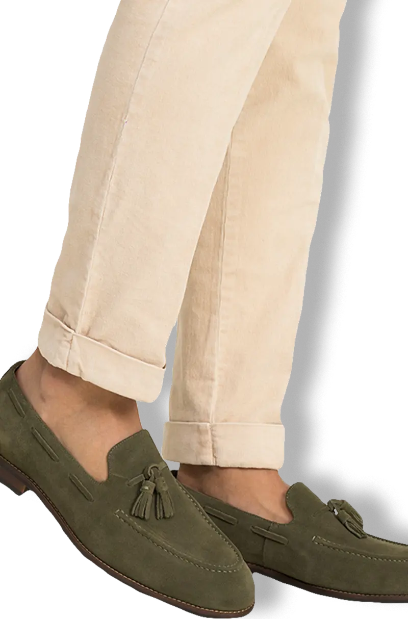 Zapatos Ante Borlas Verde Cacería Kiko Bigot