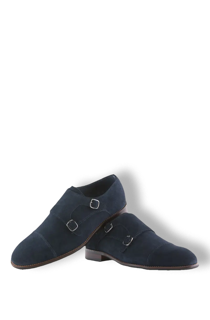 Zapatos Hebilla Ante Azul Marino | Kiko Bigot