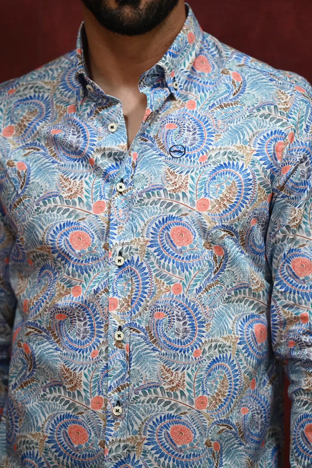 Camisa Floreada Azul | Kiko Bigot