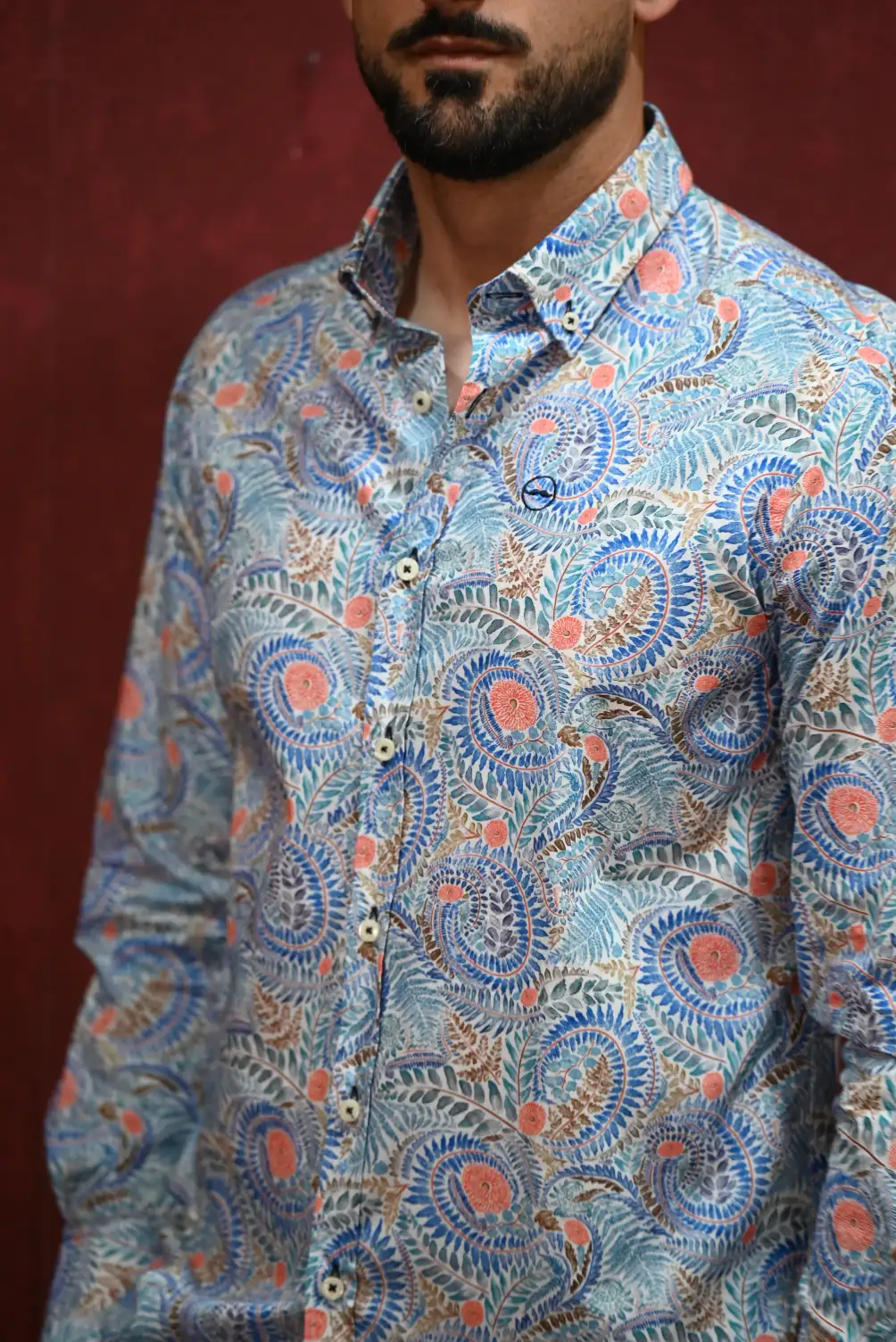Camisa Floreada Azul | Kiko Bigot