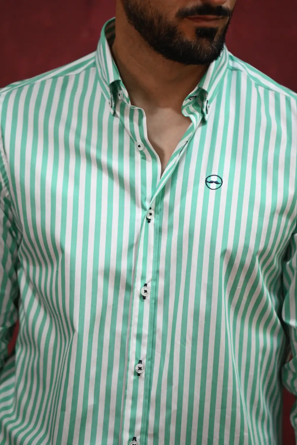 Camisa Rayas Verde Claro | Kiko Bigot