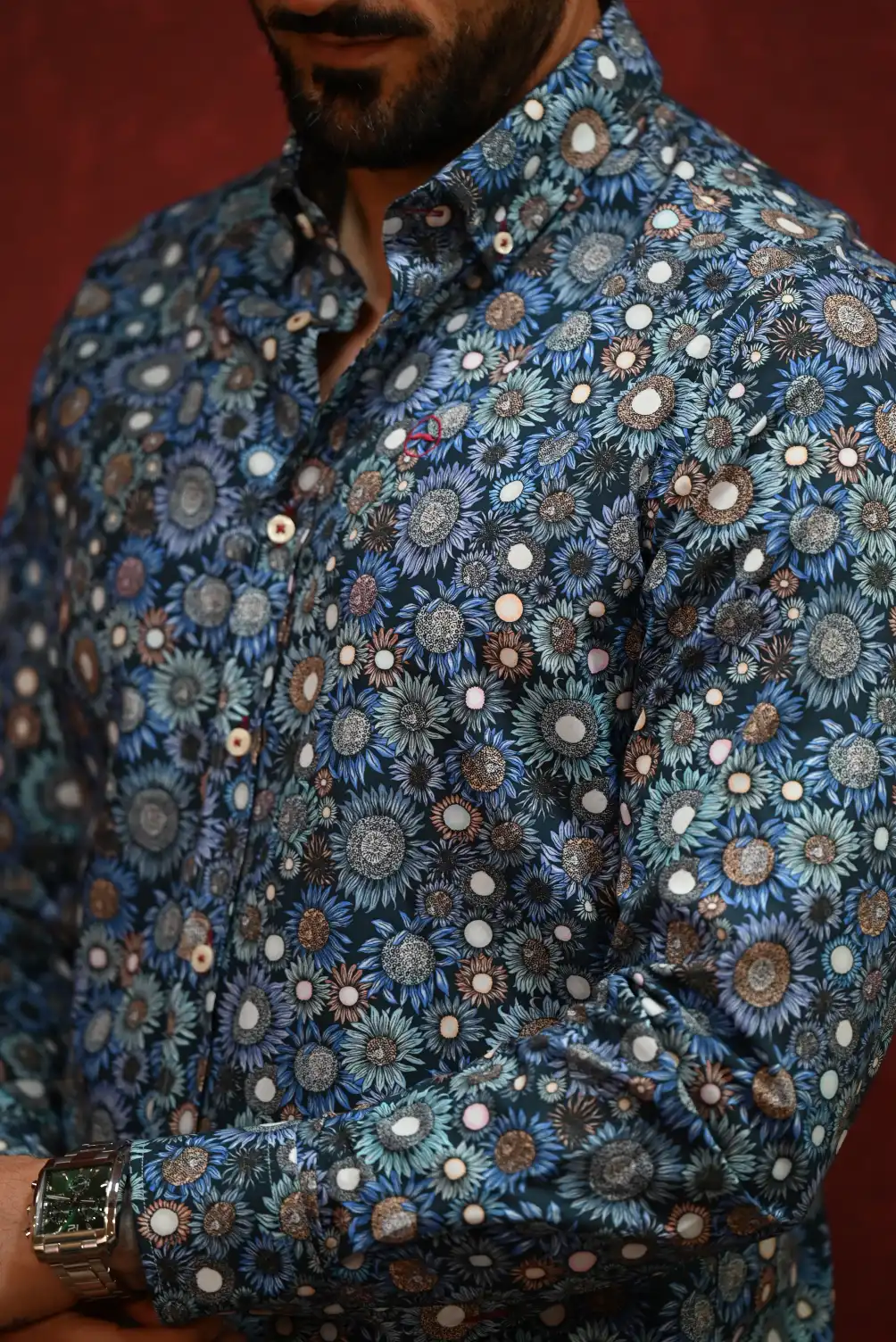 Camisa Girasoles Marino | Kiko Bigot