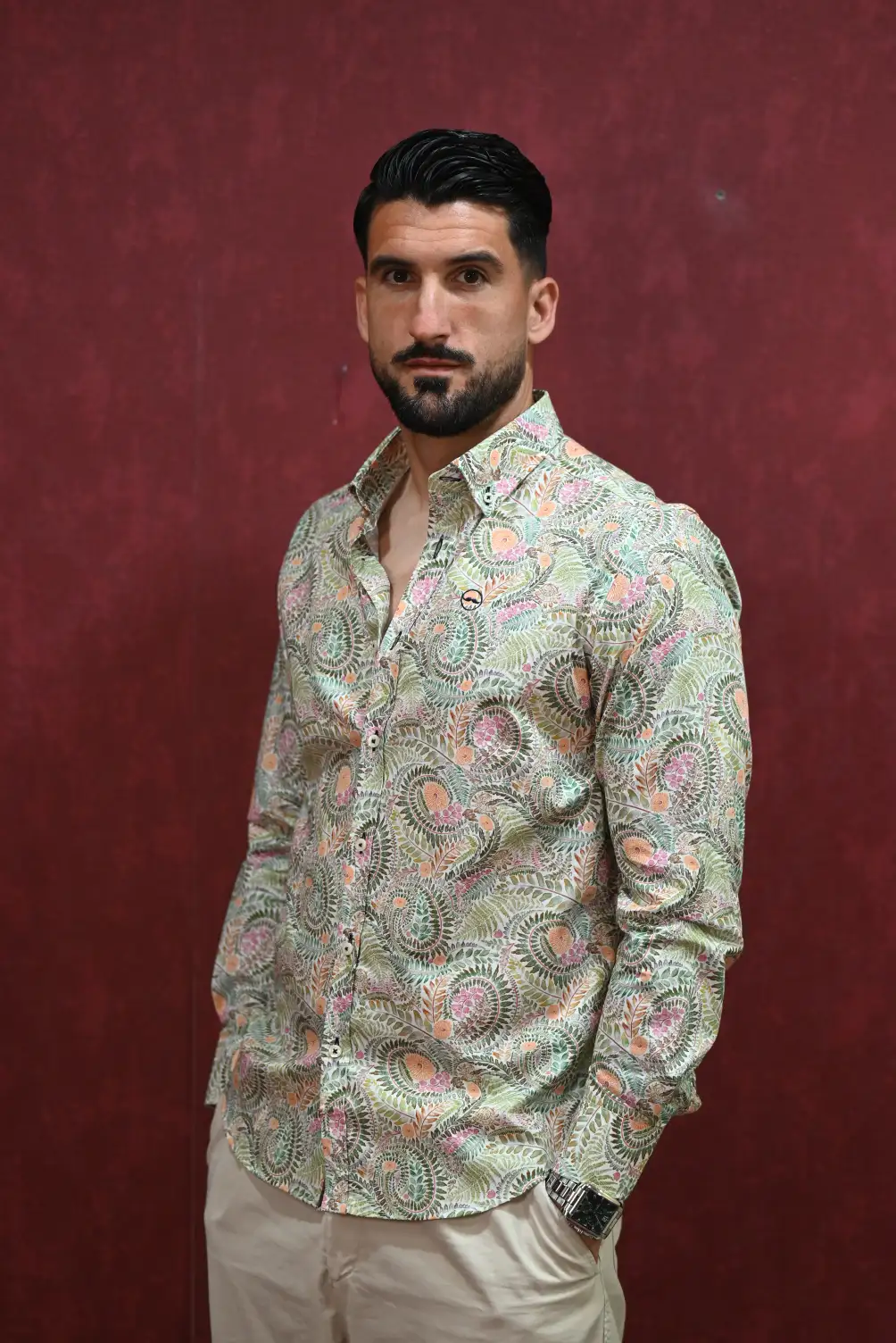 Camisa Floreada Verde | Kiko Bigot
