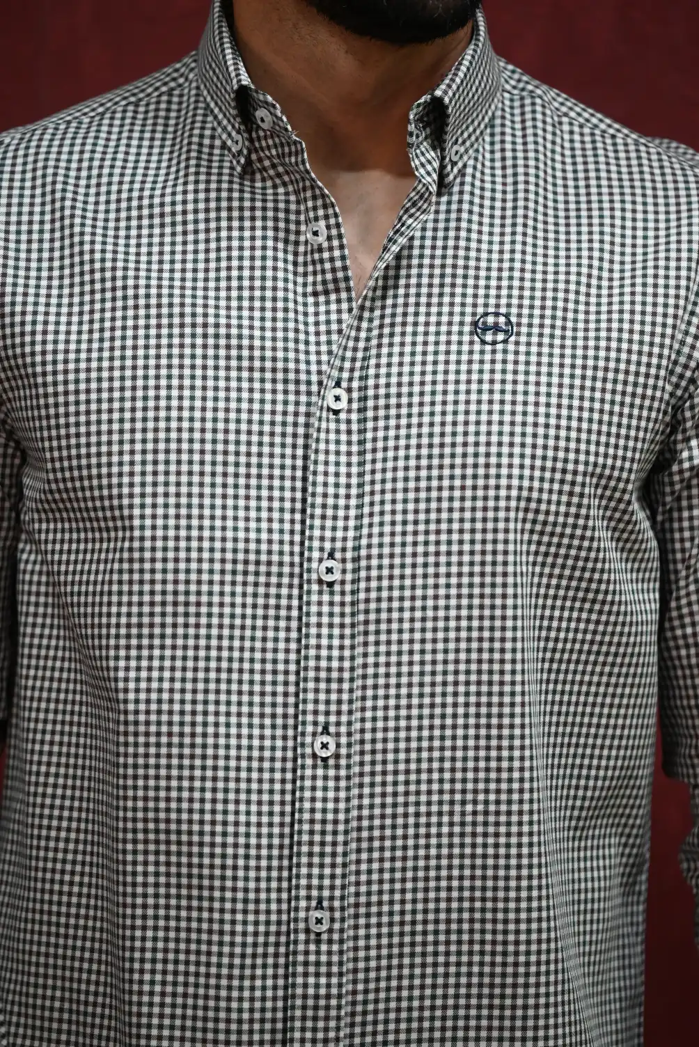 Camisa Vichy Verde y Burdeos Kiko Bigot