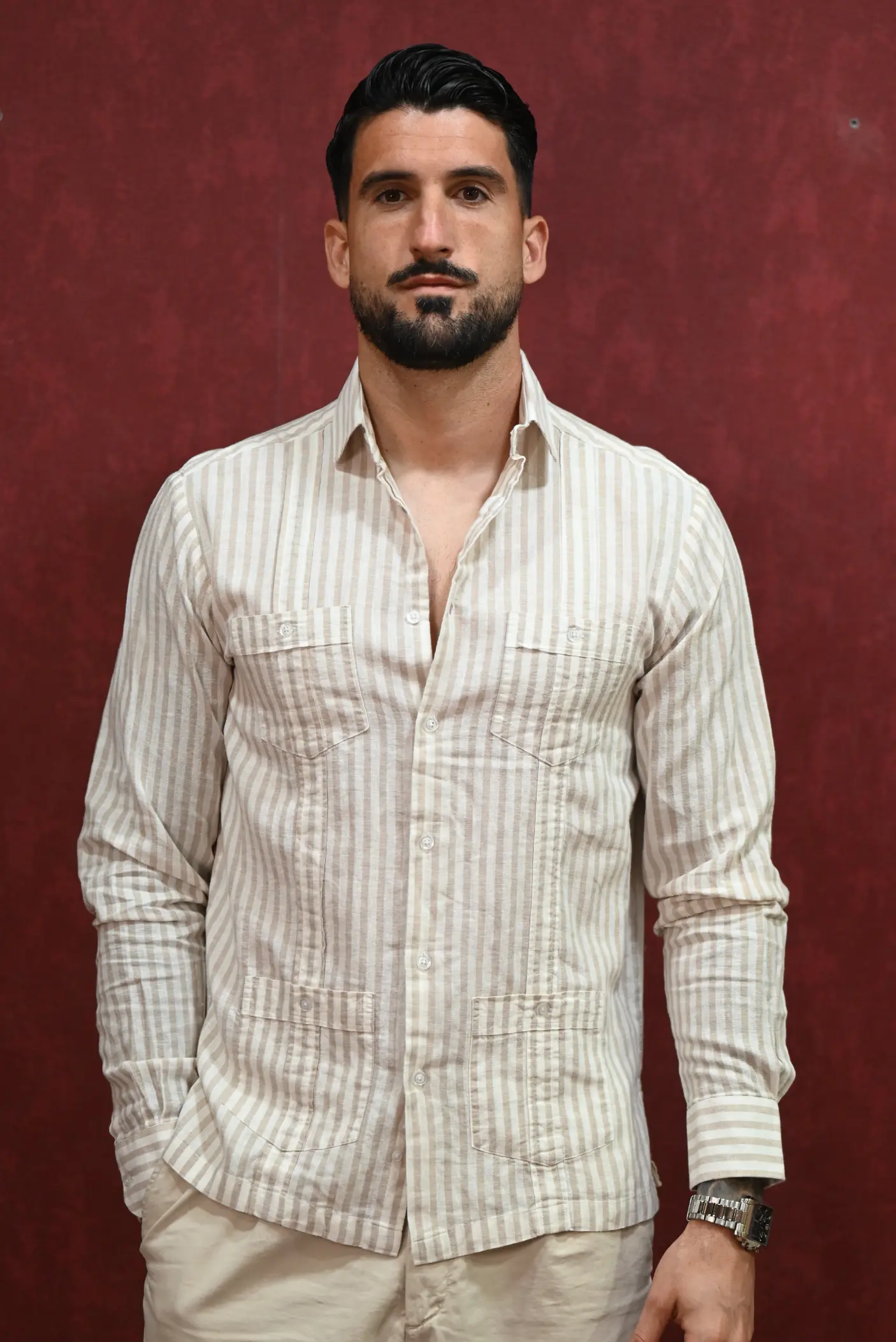 Guayabera Rayas Beige | Kiko Bigot