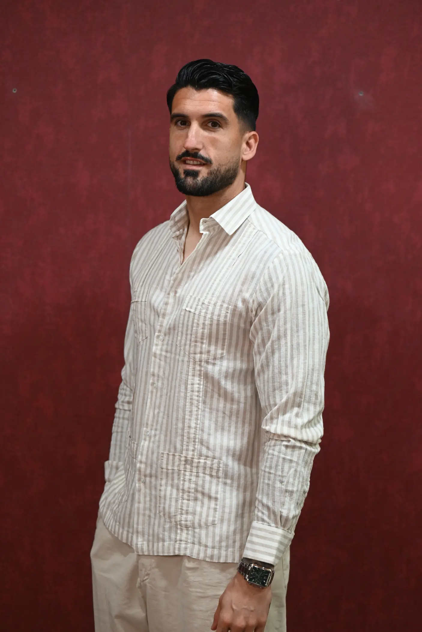 Guayabera Rayas Beige | Kiko Bigot