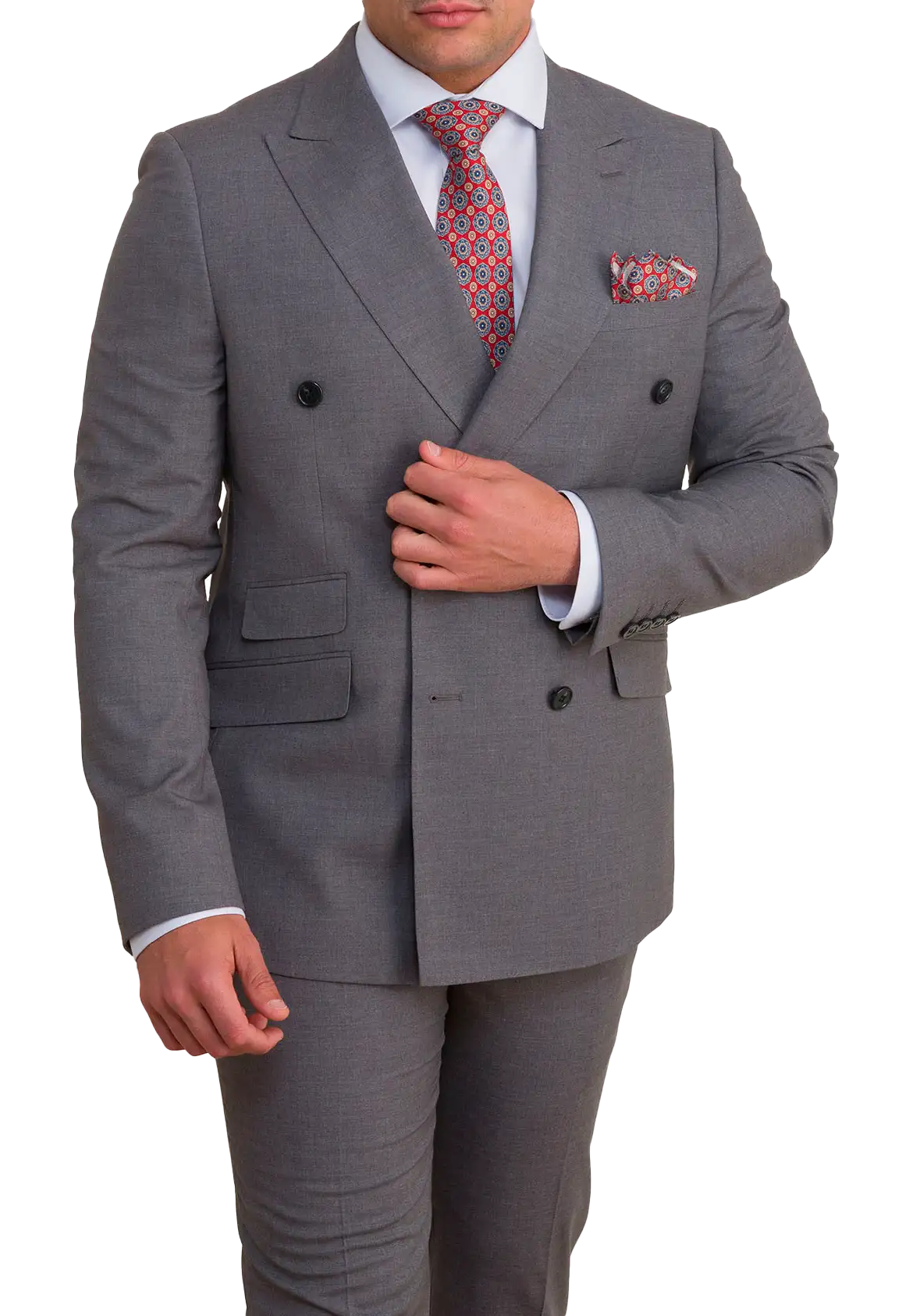 Traje Cruzado Gris Claro Kiko Bigot